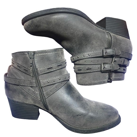 Sonoma Boots Womens 9 M Brown Rosalind Ankle Bootie Block Heels Side Zip Casual - Picture 5 of 8